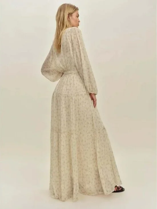 NWT Reformation Becca Dress Ditsy | Tiered Maxi Boho Floral XS - Picture 2 of 13